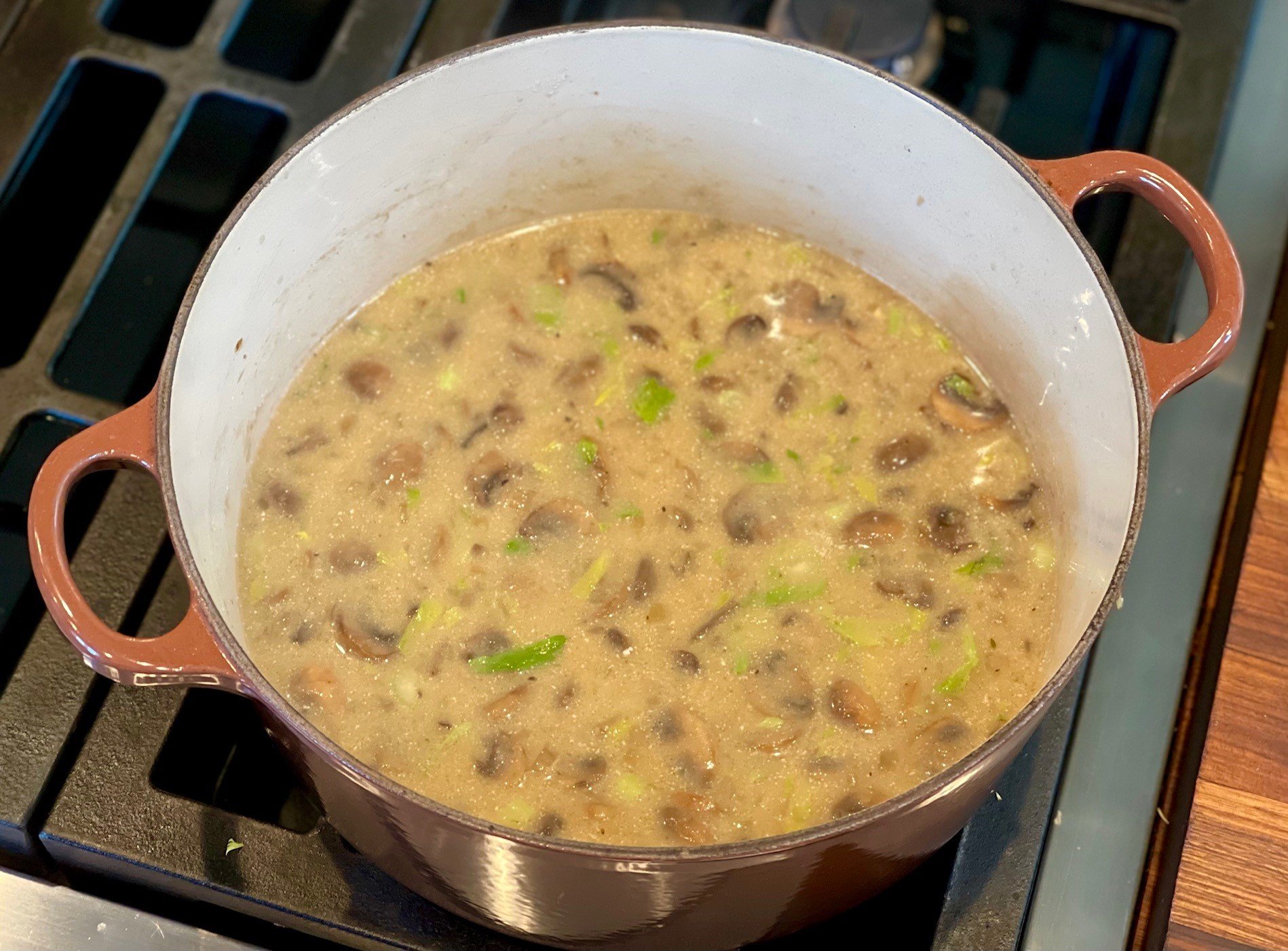 Make Your Own Cream Of Mushroom Soup   Finished Soup In Pot 